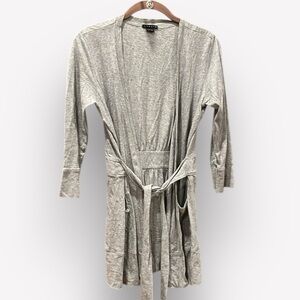 🐠Theory wrap front cardigan sweater lightweight gray medium 100% cotton